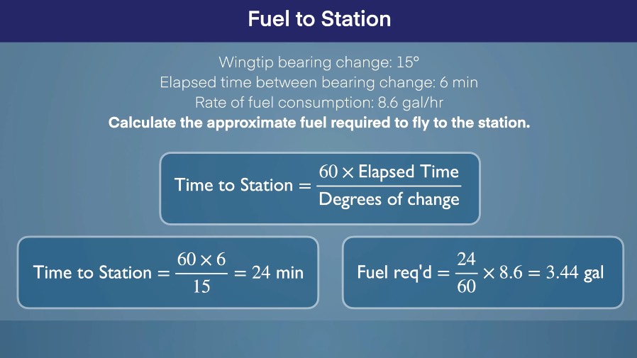 time to station = (elapsed time 60) / degree of change